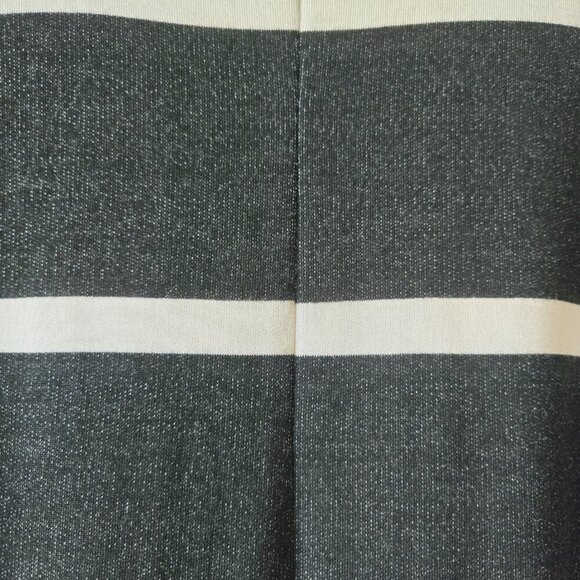 Lane Bryant Black White Rayon Horizontal Stripe High Low 3/4 Sleeve Top Sz 18/20 - Picture 4 of 15